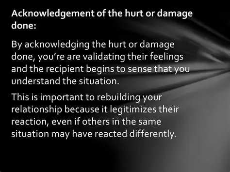 Acknowledging the hurt or harm caused