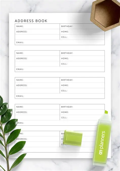 Address Book and Insurance Info