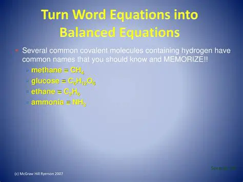 Balanced Equations and Compound Names