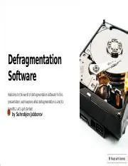 Benefits of Defragmentation