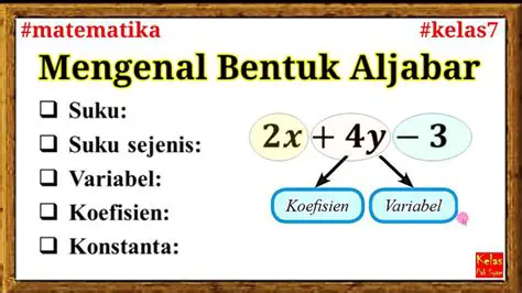 Bentuk aljabar dengan variabel