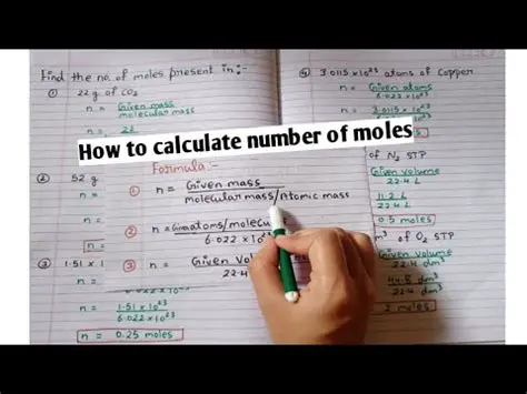 Calculate the number of moles of water