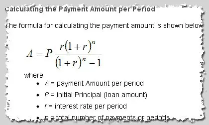 Calculating the Regular Payment Amount