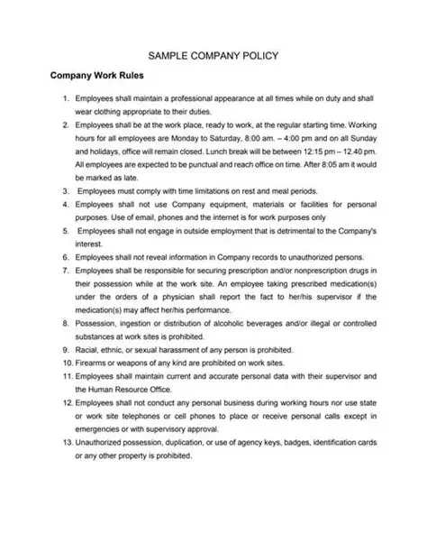 Clarification of corporate internal regulations