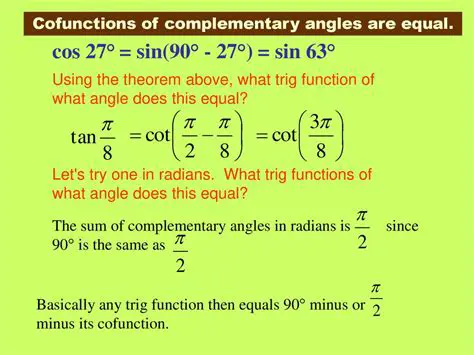 Cofunctions and Complementary Angles