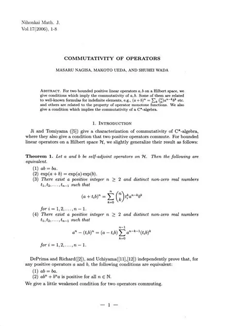 Commutativity of Operators