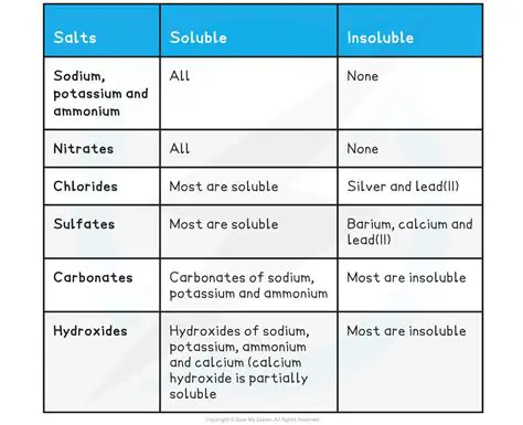 Comparing the Solubilities of Different Salts