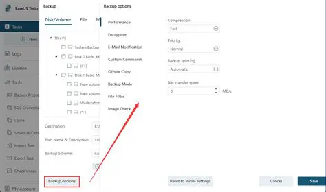 Customizable Backup Options