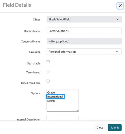 Customizable Lottery Settings