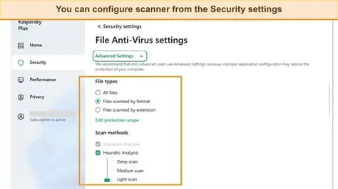 Customizable Scanning Settings