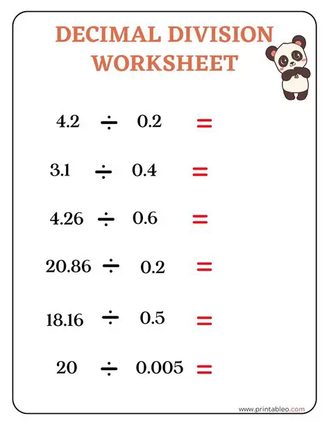 Decimal Division Practice Problems