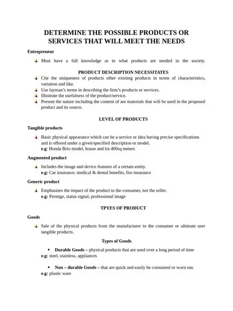 Determine the possible products