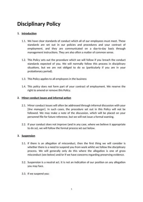 Develop a Fair and Transparent Disciplinary Policy