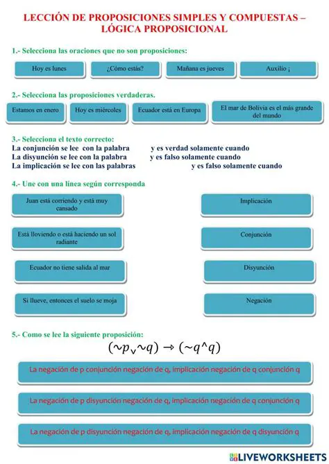 Ejercicios de proposiciones simples