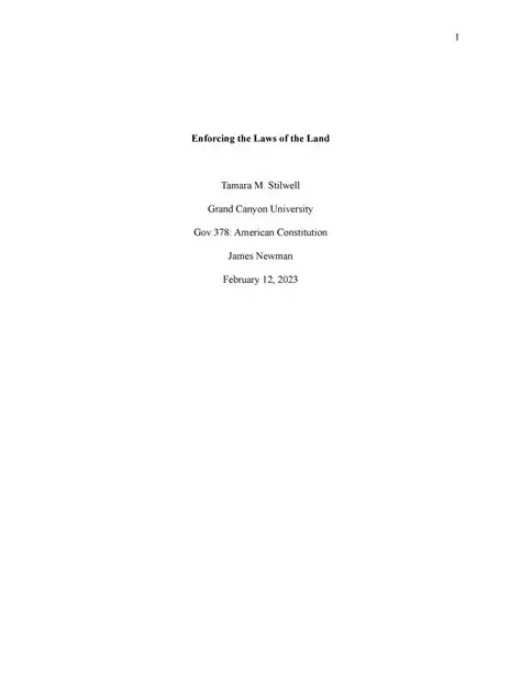 Enforcing the laws of the land