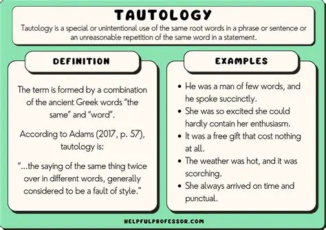 Examples of Tautology in Writing