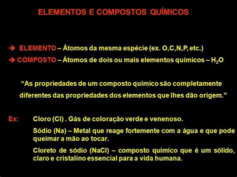 Exemplos de Elementos e Compostos