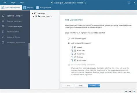 Features of AusLogics Duplicate File Finder