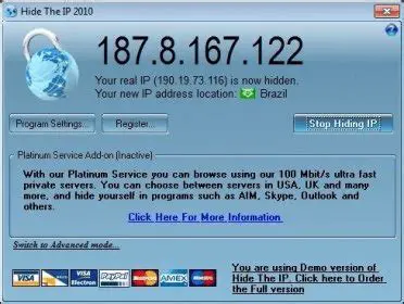 Features of Hide The IP 2010