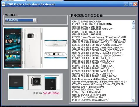 Features of Nokia Product Code Viewer