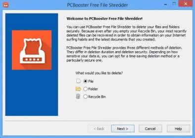Features of PCBooster Free File Shredder
