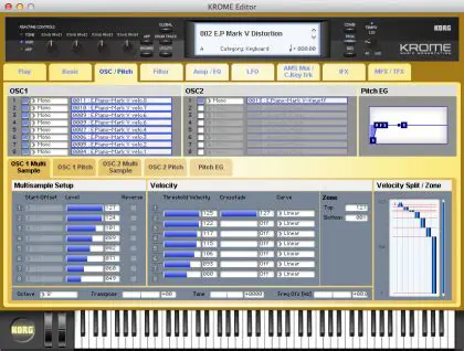 Features of the KORG KROME Editor