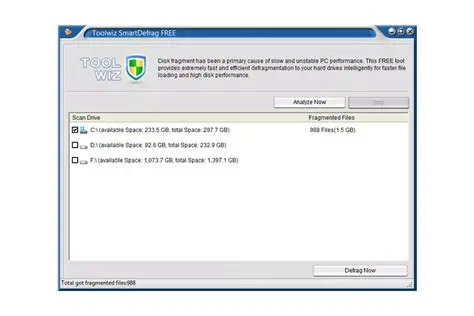Features of Toolwiz Smart Defrag