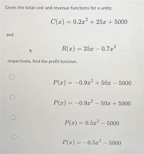 Given Total Cost and Revenue Functions