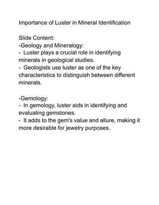 Importance of Luster in Mineral Identification