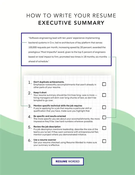 Include a summary of your experience