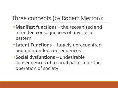 Intended and Recognized Consequences of Social Elements