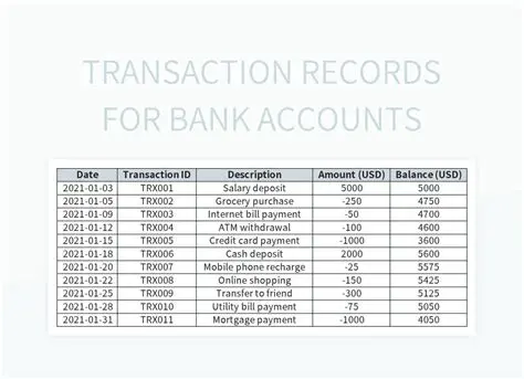 Keep a record of your transactions