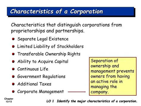 Key Characteristics of a Corporation