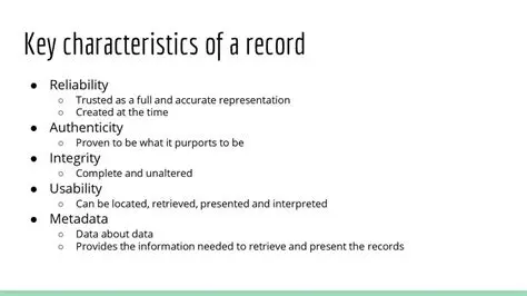Key Characteristics of a Record