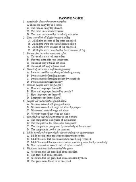 Key Characteristics of Passive Voice