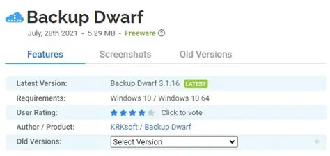 Key Features of Backup Dwarf