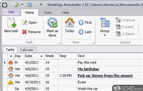 Key Features of Desktop Reminder