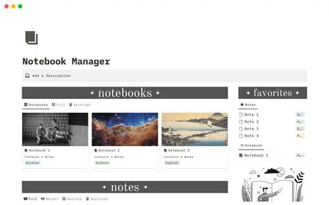 Key Features of Notebook Manager