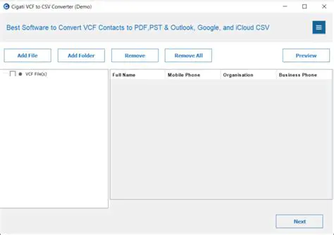 Key Features of Our vCard VCF to CSV Converter Software