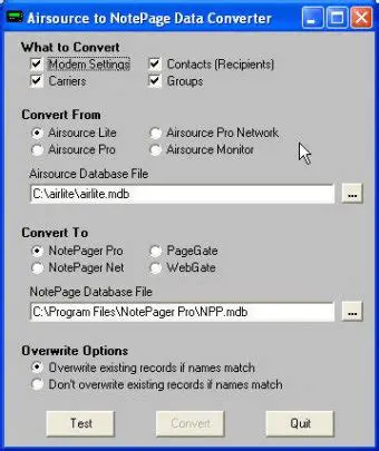 Key Features of the Airsource to NotePage Data Converter