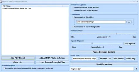 Key Features of the PDF To MP3 Converter Software