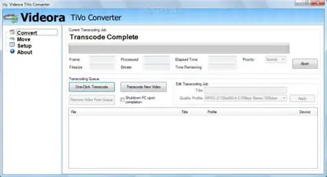 Key Features of Videora TiVo Converter