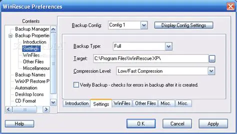 Key Features of WinRescue XP