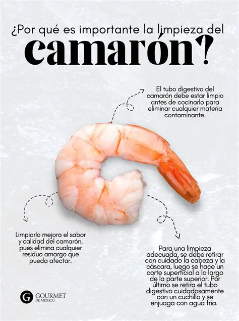 La limpieza de los camarones
