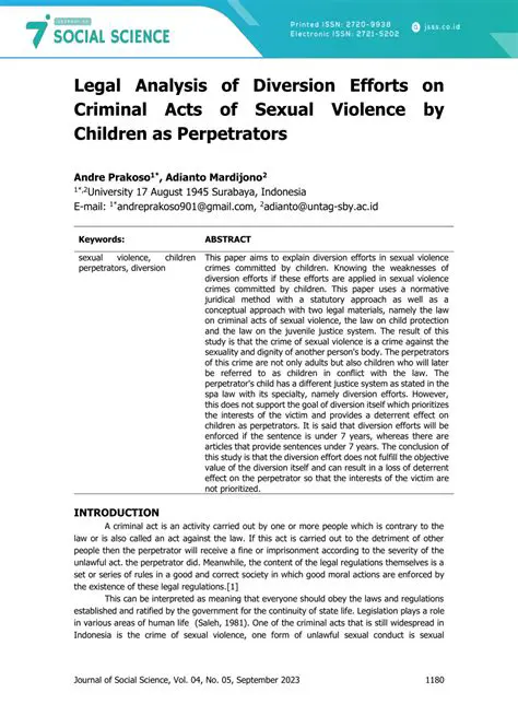 Legal Regulation of Criminal Acts of Violence Committed by Children