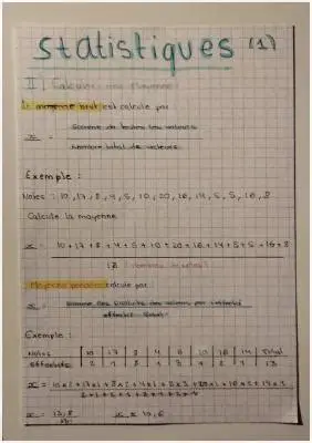 Les exercices de statistiques