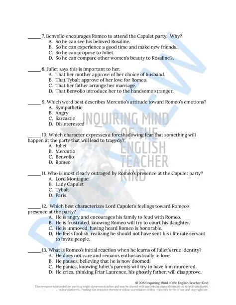 Lesson Questions Answer Key