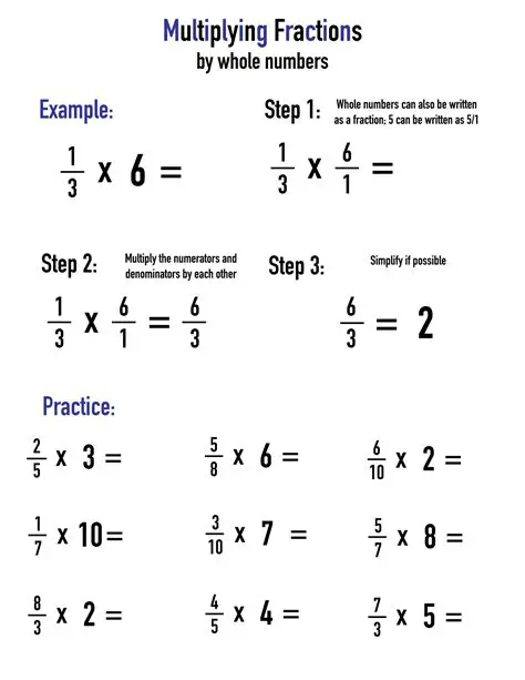 Multiplying Fractions by Whole Numbers