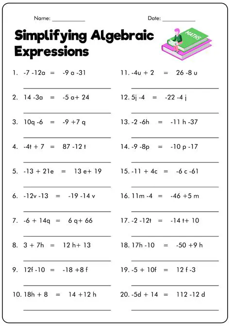 Practice algebraic expressions
