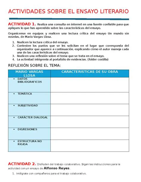 Preguntas y respuestas sobre el Ensayo Literario